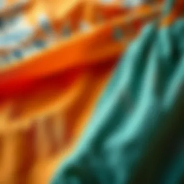 A close-up of sustainable fabrics used in boho halter tops, highlighting textures