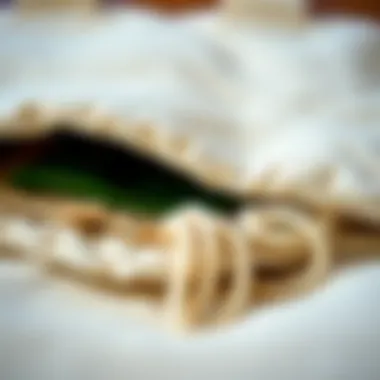 Close-up of sustainable materials used in the canvas bunny bag