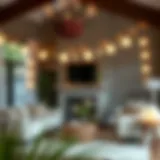 Elegant moon phase garland in a modern living room setting