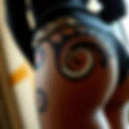 A close-up view of a padded butt enhancer showcasing its intricate design and materials.