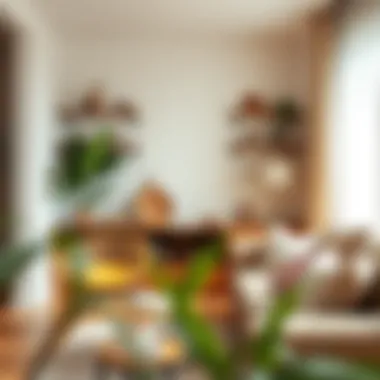 Cozy living space featuring a beautifully styled corner shelf