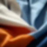 A close-up of fabric textures for fitted undershirts