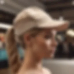 Trendy ponytail hat displayed on a stylish mannequin