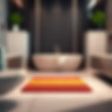 Colorful and stylish bathroom floor mat in a modern setting