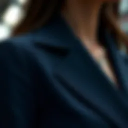 A close-up view of the intricate detailing on a Missguided blazer showcasing craftsmanship