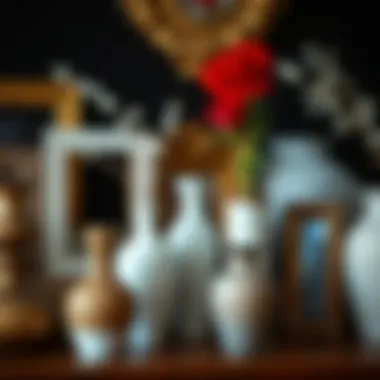 A collection of picture frame vases in various styles and materials.