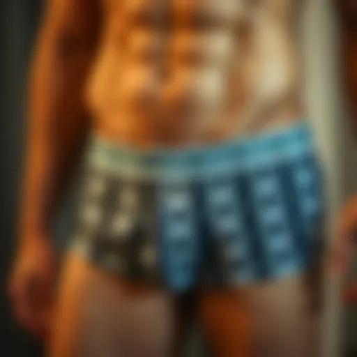 A stylish pair of matching boxers featuring geometric patterns