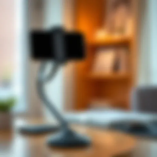 Lamicall Gooseneck Phone Holder in a stylish setup