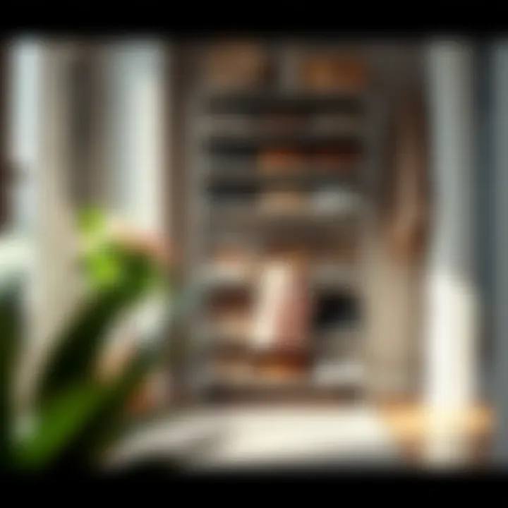 Elegant multi-layer shoe rack in a modern entryway