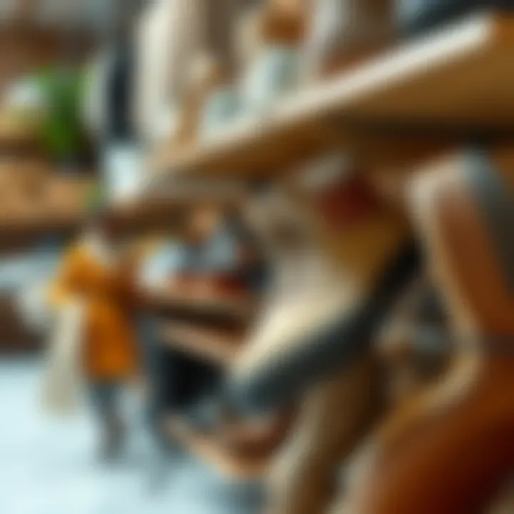 Close-up of sustainable materials used in shoe rack design