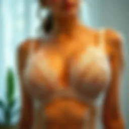 An elegant push up demi bra showcasing intricate lace design