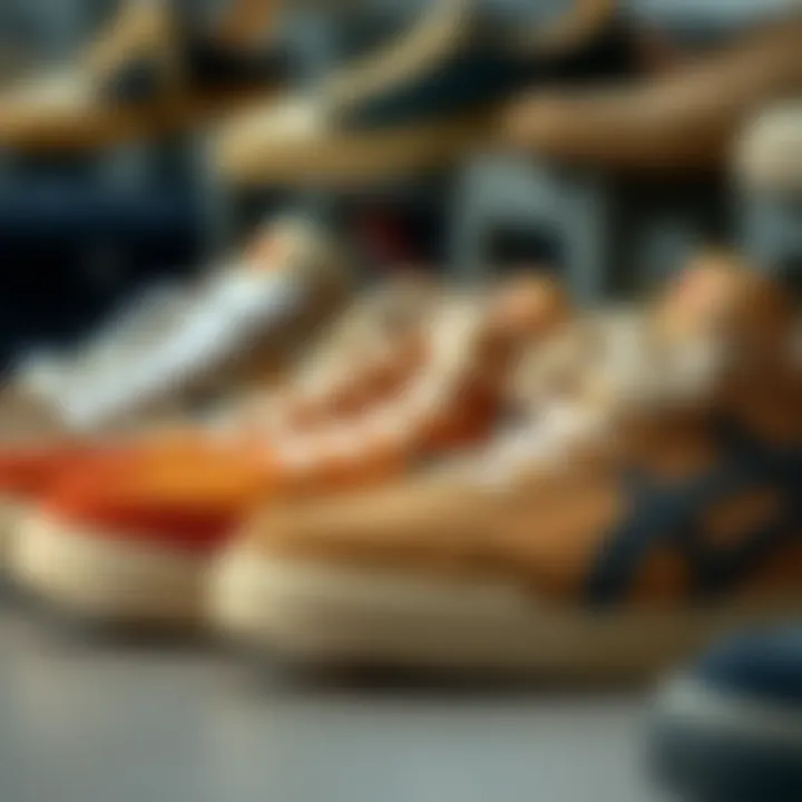 Close-up of vintage sneakers highlighting sustainable materials