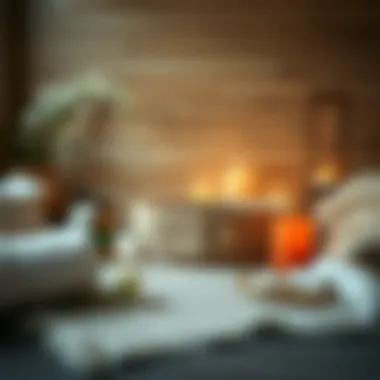 A serene wellness setting featuring a sauna sweat belt alongside essential oils and relaxation elements.