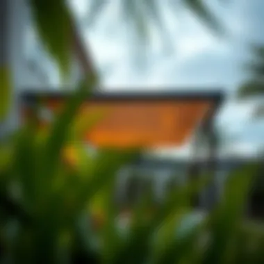 Triangle rain canopy enhancing an outdoor space