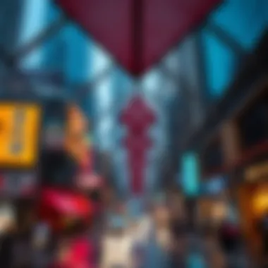 Triangle rain canopy's aesthetic appeal in urban settings