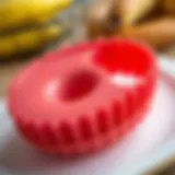 A close-up view of a silicone bagel mold showcasing its unique design and flexibility.