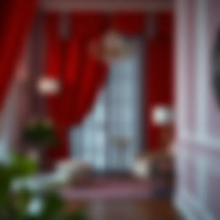 Color Psychology with Red Curtains Stylish interior demonstrating color psychology with red curtains