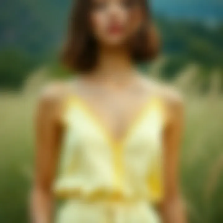 Sustainable fashion elements featuring pale yellow cami