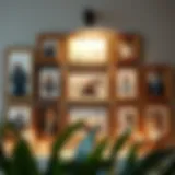 Artistic arrangement of collage frames showcasing 5x7 photographs in various styles