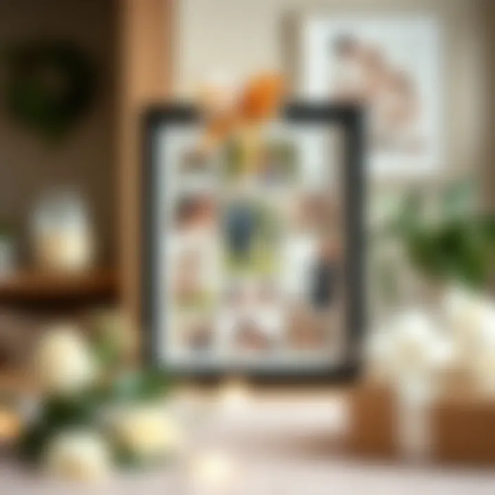 Gift presentation of a beautifully framed collage with 5x7 pictures, perfect for special occasions