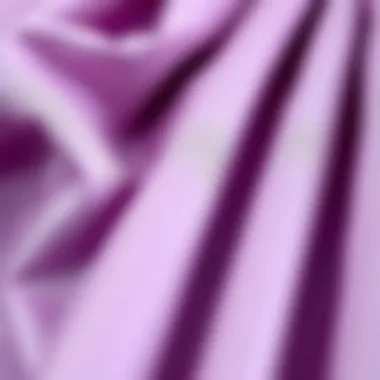 Close-up of lilac fabric showcasing texture and quality