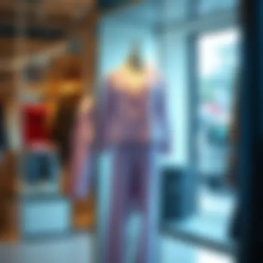 Stylish lilac set outfit on a mannequin in a boutique