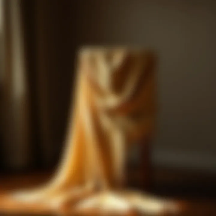 Elegant long shawl draped over a chair