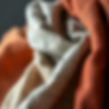 A close-up of various fabric textures for shawl wraps