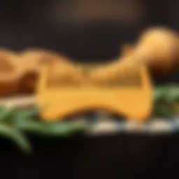 Beautifully crafted peach wood comb showcasing its natural grain