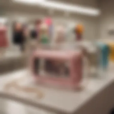Trendy see-through phone purses displayed in a fashion setting