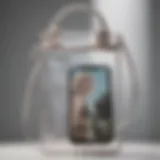 Stylish see-through phone purse showcasing modern design