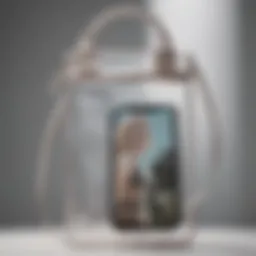 Stylish see-through phone purse showcasing modern design