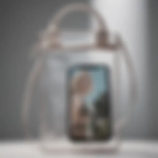Stylish see-through phone purse showcasing modern design