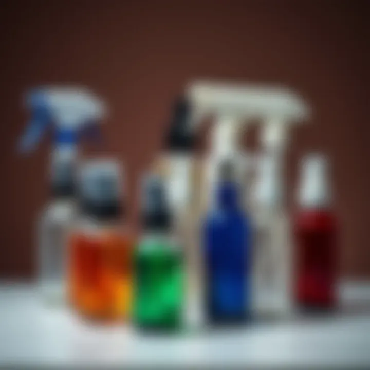Elegant arrangement of 5ml spray bottles showcasing diverse colors and designs