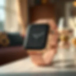 Elegant design of the rose gold Apple Watch against a stylish backdrop