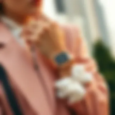 Fashionable outfit complemented by the rose gold Apple Watch