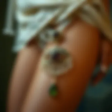 Close-up of a thigh jewelry piece showcasing detailed craftsmanship.