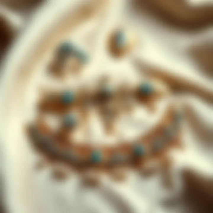 Elegant thigh body jewelry displayed on a soft fabric background.