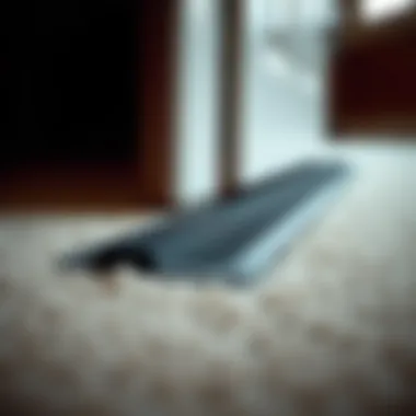 Innovative Design of Under Door Draft Stopper Innovative design of under door draft stopper on carpet