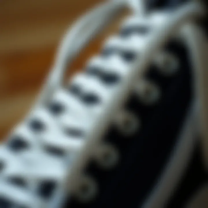 Close-up of extra long white shoelaces showcasing their texture and quality