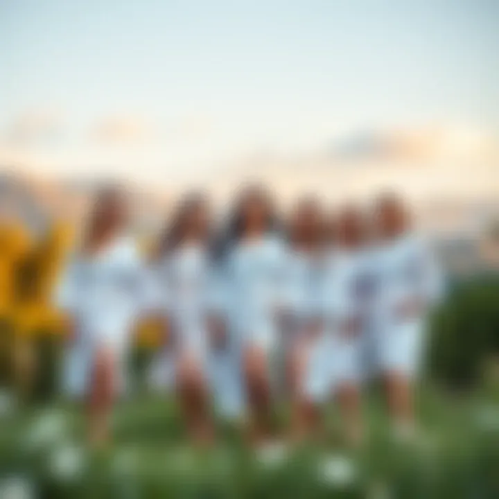 Bridal party wearing matching robes in a scenic outdoor location