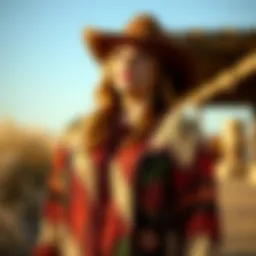 Elegant plus-size western dress showcasing vibrant patterns