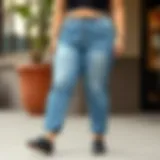 Stylish plus size jeans featuring an elastic waist