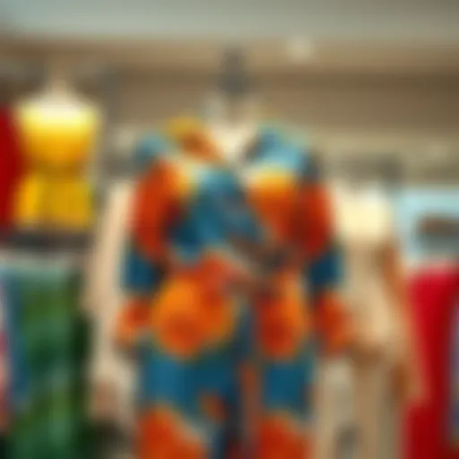 Vibrant plus size matching set displayed on a mannequin