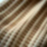 Close-up of woven elastic fabric showcasing its intricate patterns and textures.