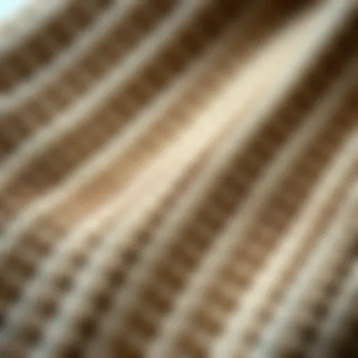 Close-up of woven elastic fabric showcasing its intricate patterns and textures.