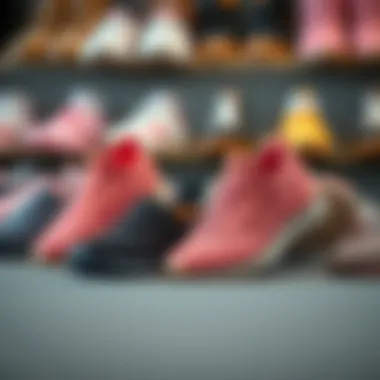 Variety of woven elastic shoes that demonstrate versatility in styles and colors.