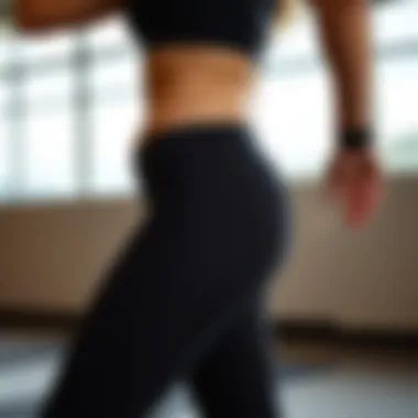 Yoga Pants in Action Side view of a person wearing tummy control yoga pants during a workout