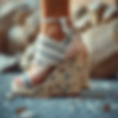 Sustainability in Zodia Wedges Close-up of sustainable materials used in Zodia wedges