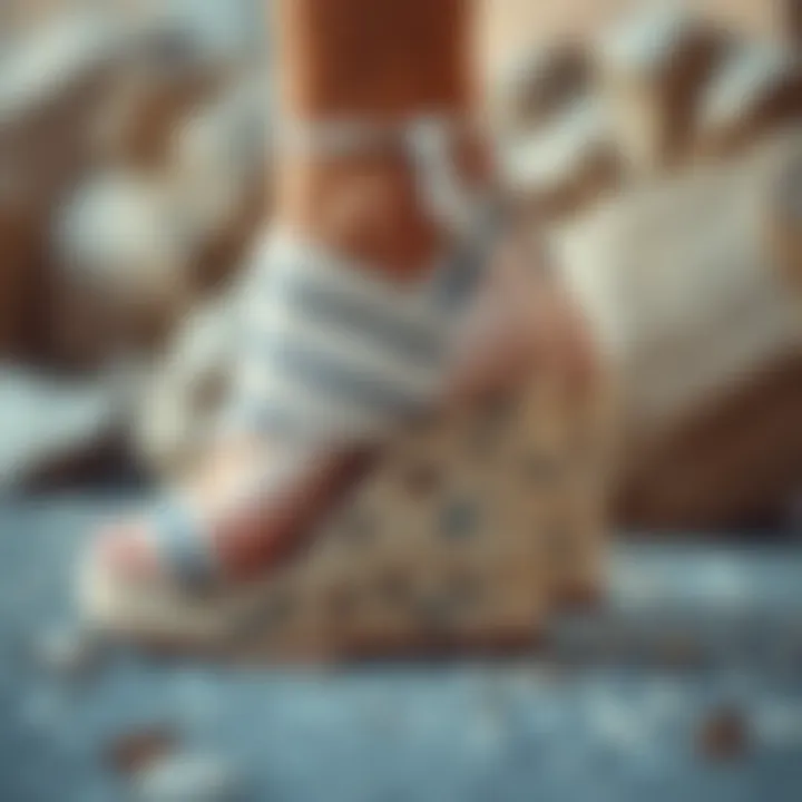 Sustainability in Zodia Wedges Close-up of sustainable materials used in Zodia wedges